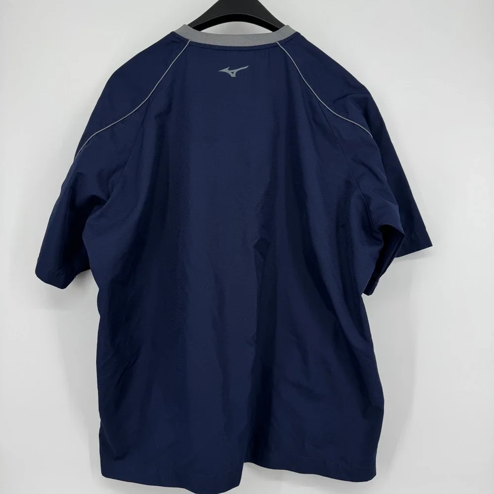 Mizuno Performance Mens Navy Blue Quarter Zip Short Sleeve Windshirt Pullover S